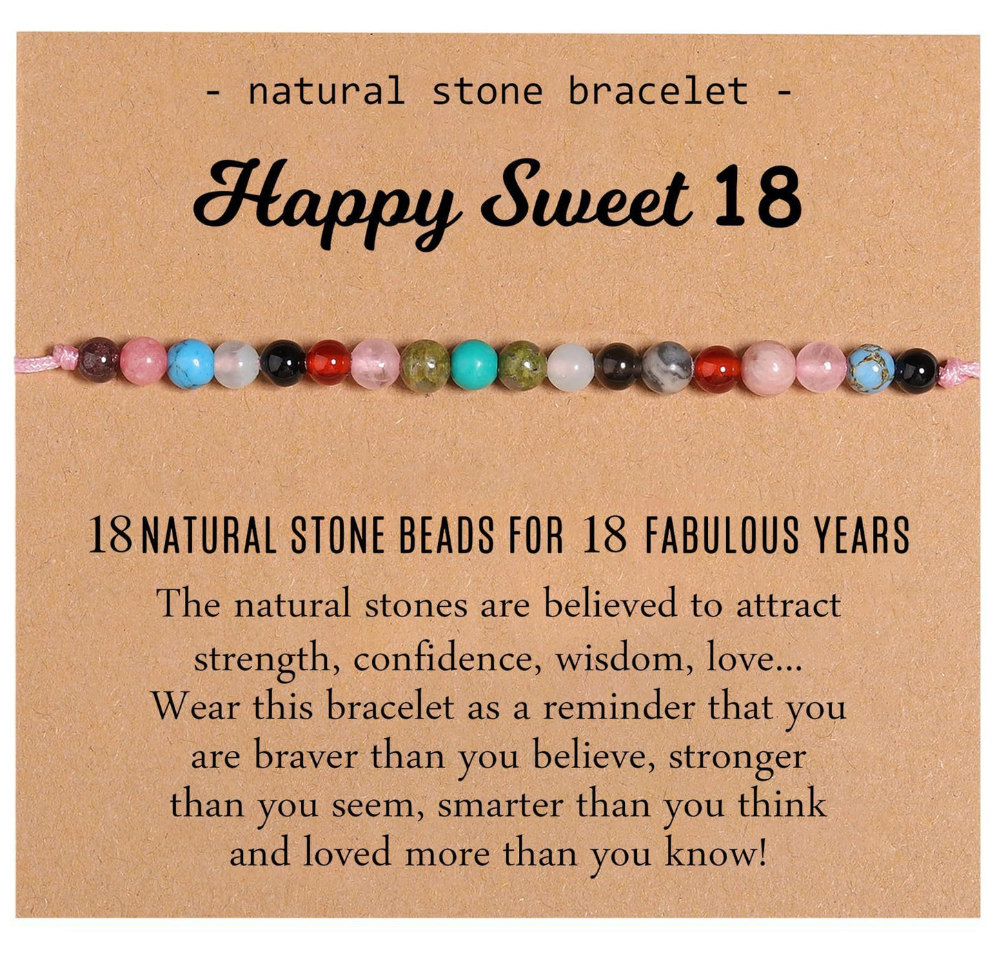 Sweet Geometric Natural Crystal Beaded Bracelet for Women