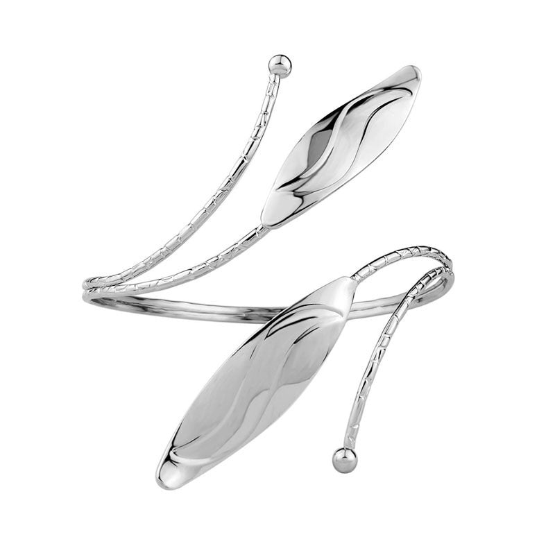 Geometric Hollow Out Plated Metal Cuff Bracelet for Women