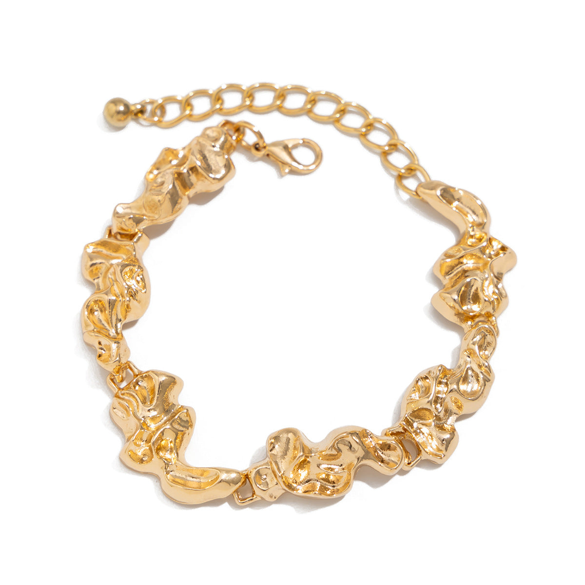 Collana con ciondolo geometrico a forma di lava irregolare, punk minimalista, in lega, con texture metallica galvanizzata per donna