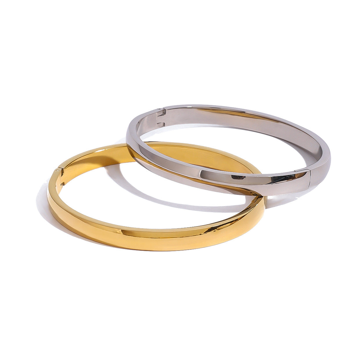 Pulsera Minimalista de Acero Inoxidable para Mujer con Acabado Pulido y Cierre de Palanca