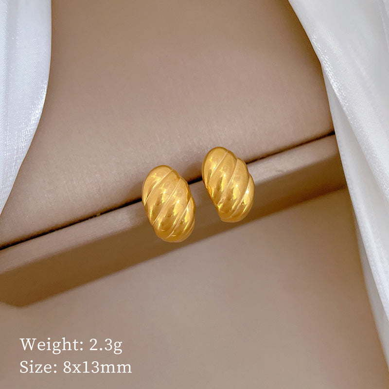 Minimalist Sweet Geometric Titanium Steel Plated Stud Earrings
