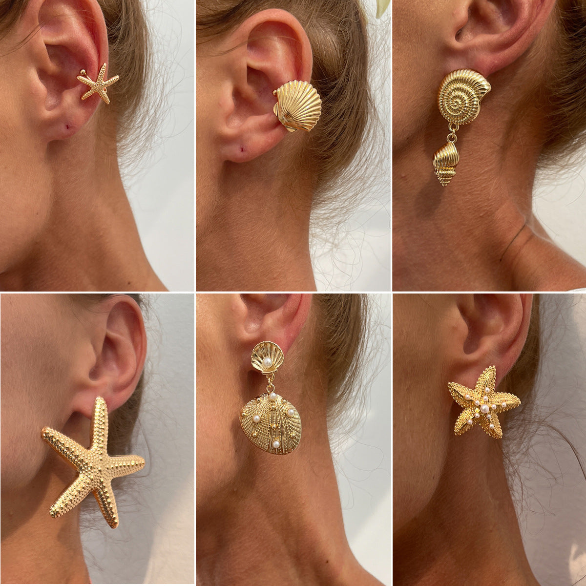 Exaggerated Star Geometric Plated Iron Earrings for Women