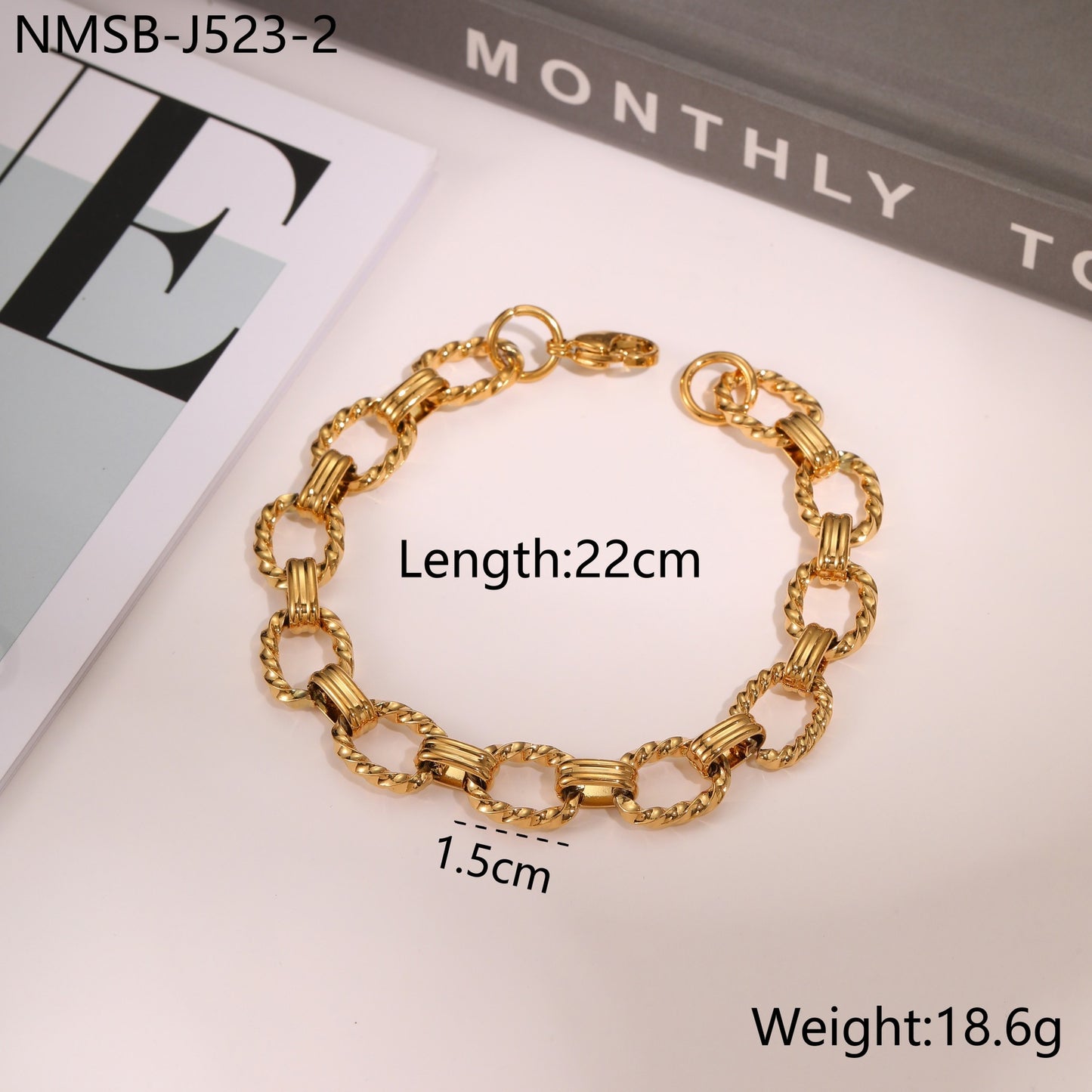 Punk Style Geometric Stainless Steel Braided Bracelet with Plating Finish Unisex Fashion Accessory