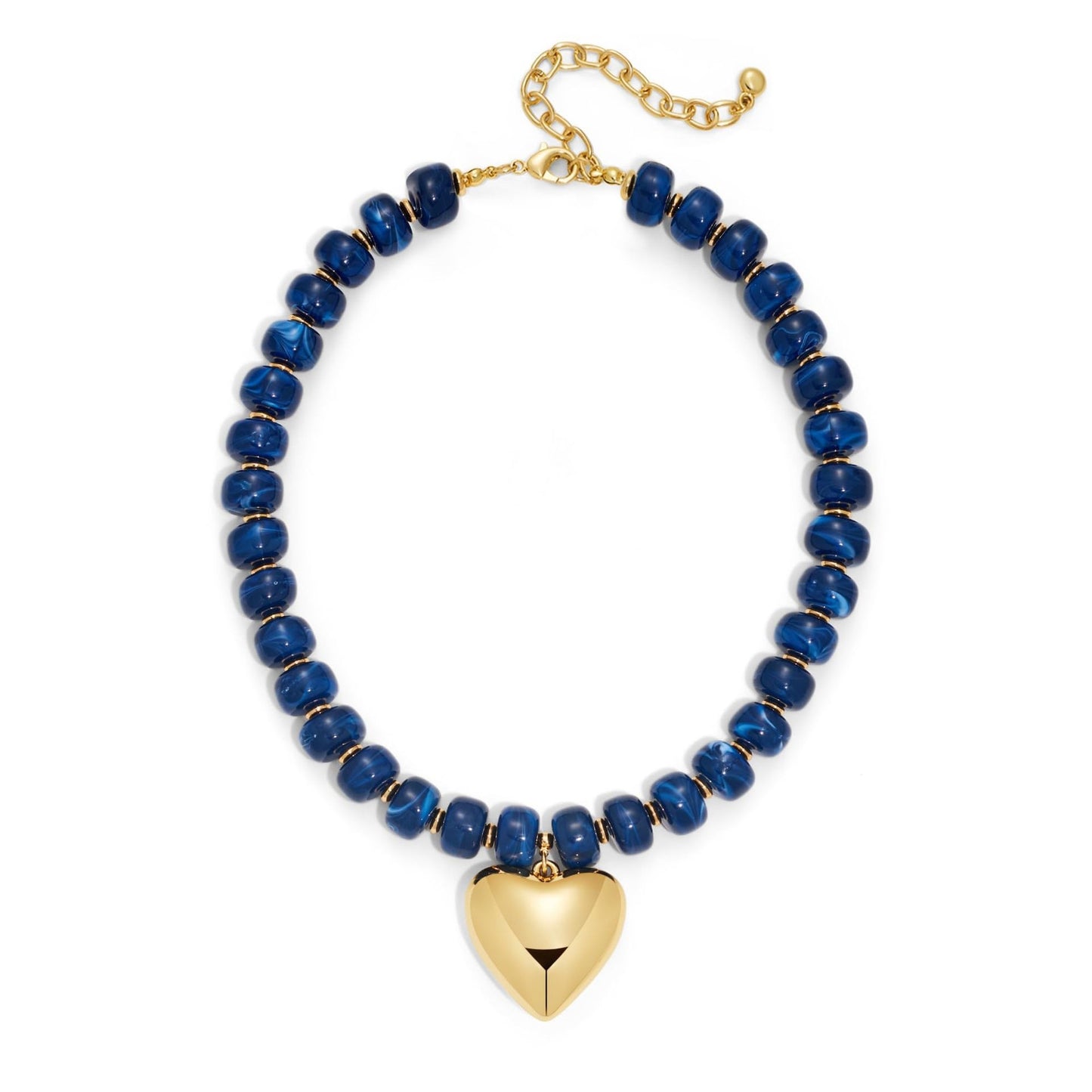 Luxury Geometric Heart Acrylic Pendant Necklace Colorful Beads Chain for Women