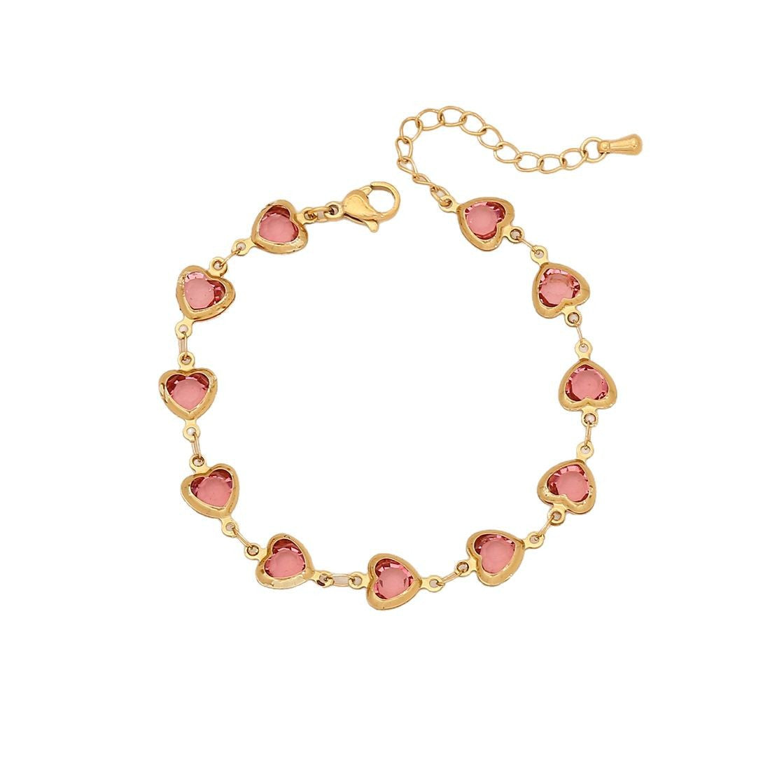 Fashionable Heart-Shaped Stainless Steel Bracelet with Plating Finish for Women