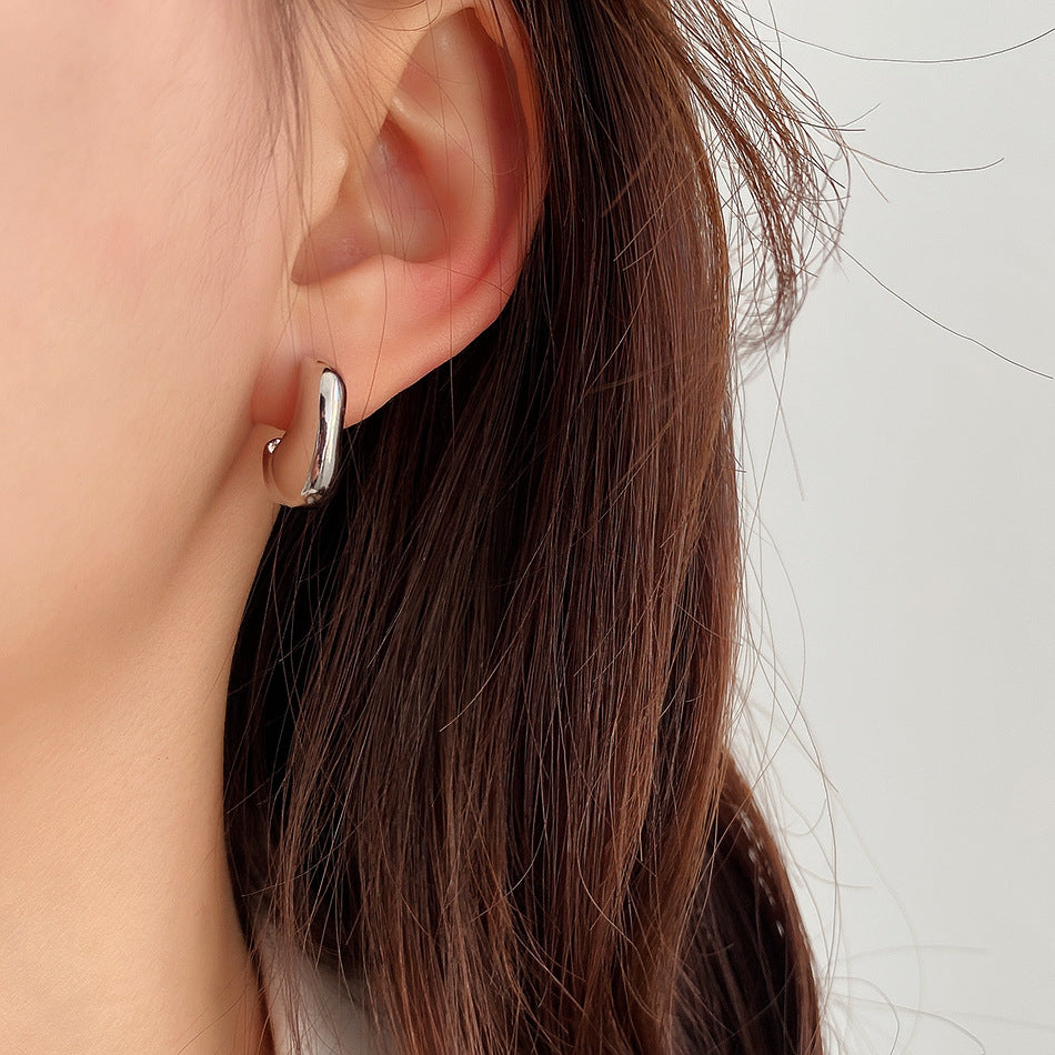Minimalist 925 Sterling Silver Geometric Irregular Earrings Plated