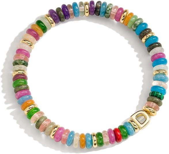 Bohemian Sweet Natural Gemstone Letter Beaded Bracelet for Women