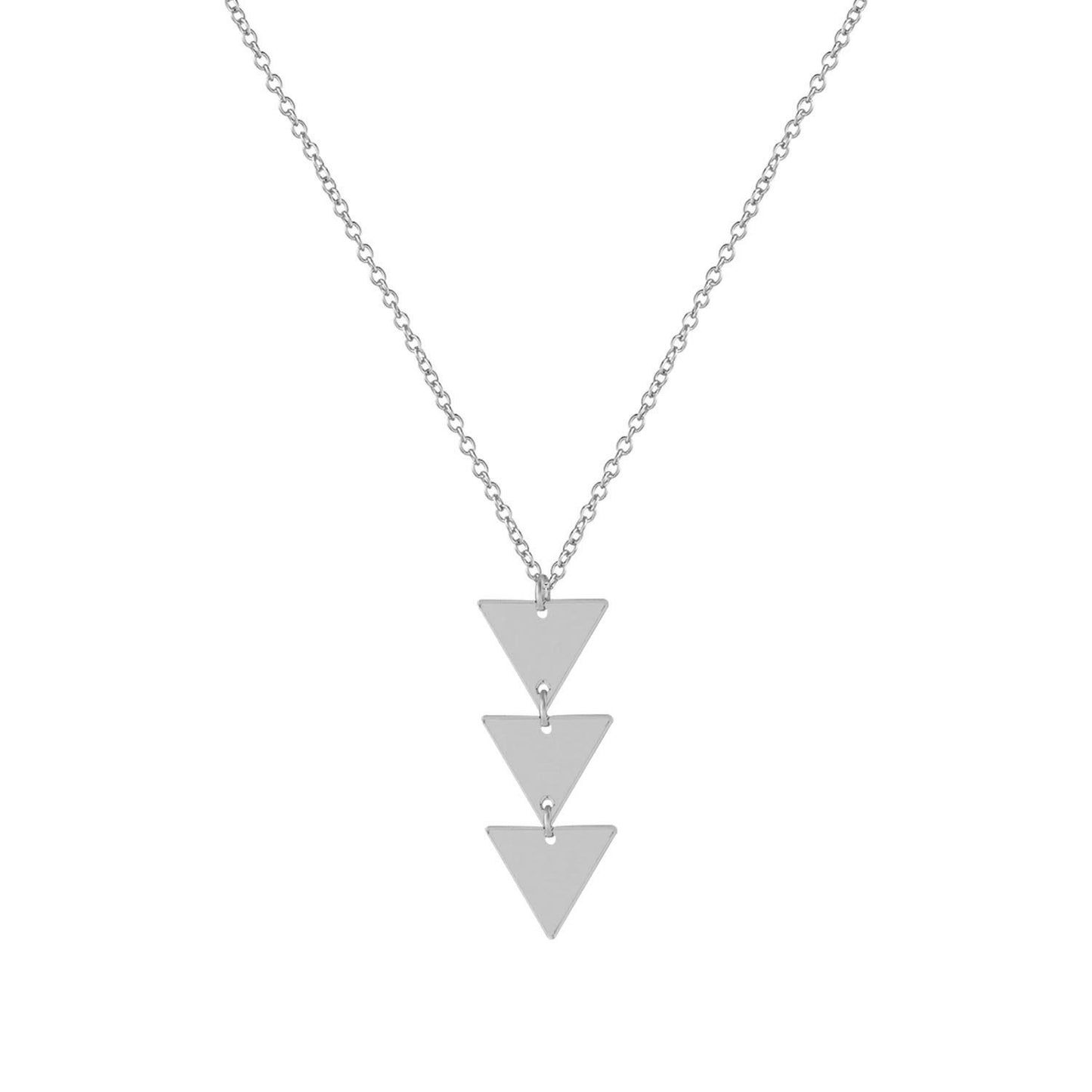 Minimalist Fashion Alloy Triangle Pendant Necklace for Women Cross Chain