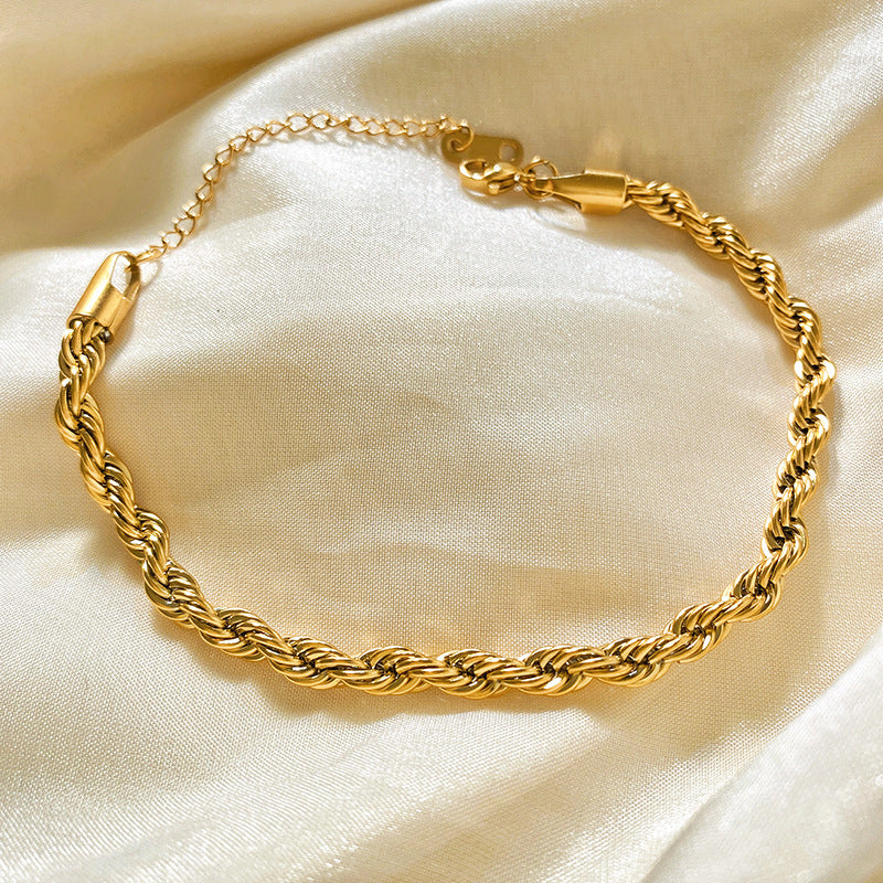 Luxury Casual Titanium Steel Rope Chain Bracelet Plated Unisex