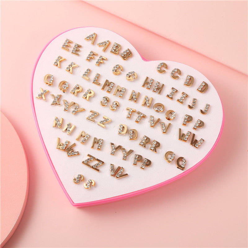 Sweet Geometric Resin Stud Earrings with Rhinestone and Pearl Inlay for Women