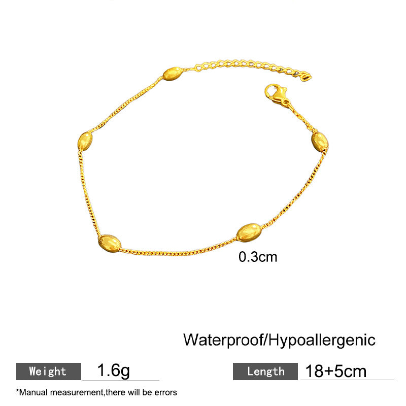 Minimalist Titanium Steel PVD Bead Bracelet Unisex
