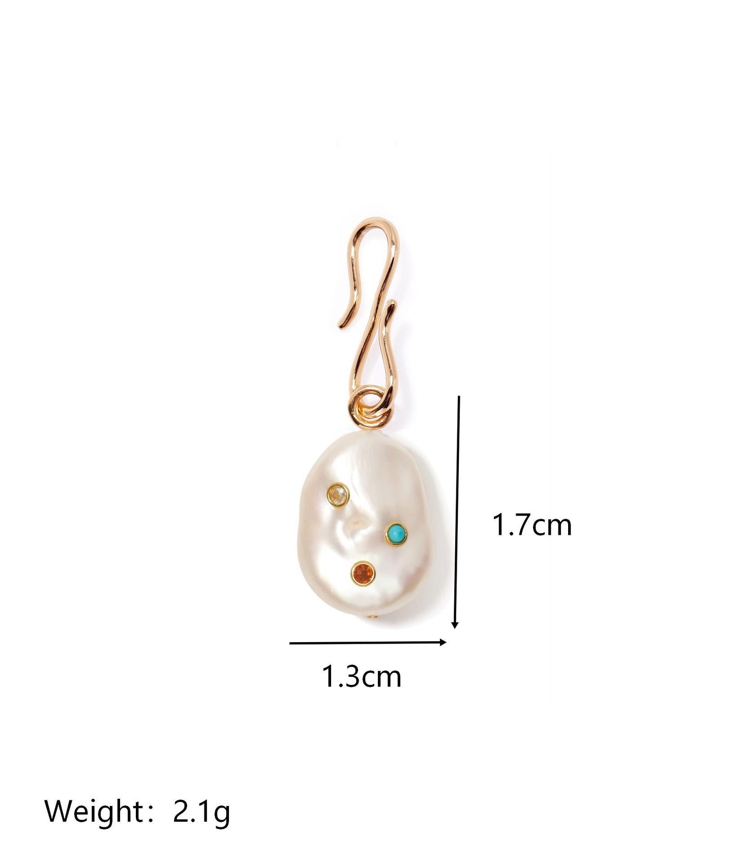 Minimalist Gold Plated Brass Heart and Floral Jade Pendant Charm Bar with Corn Chain