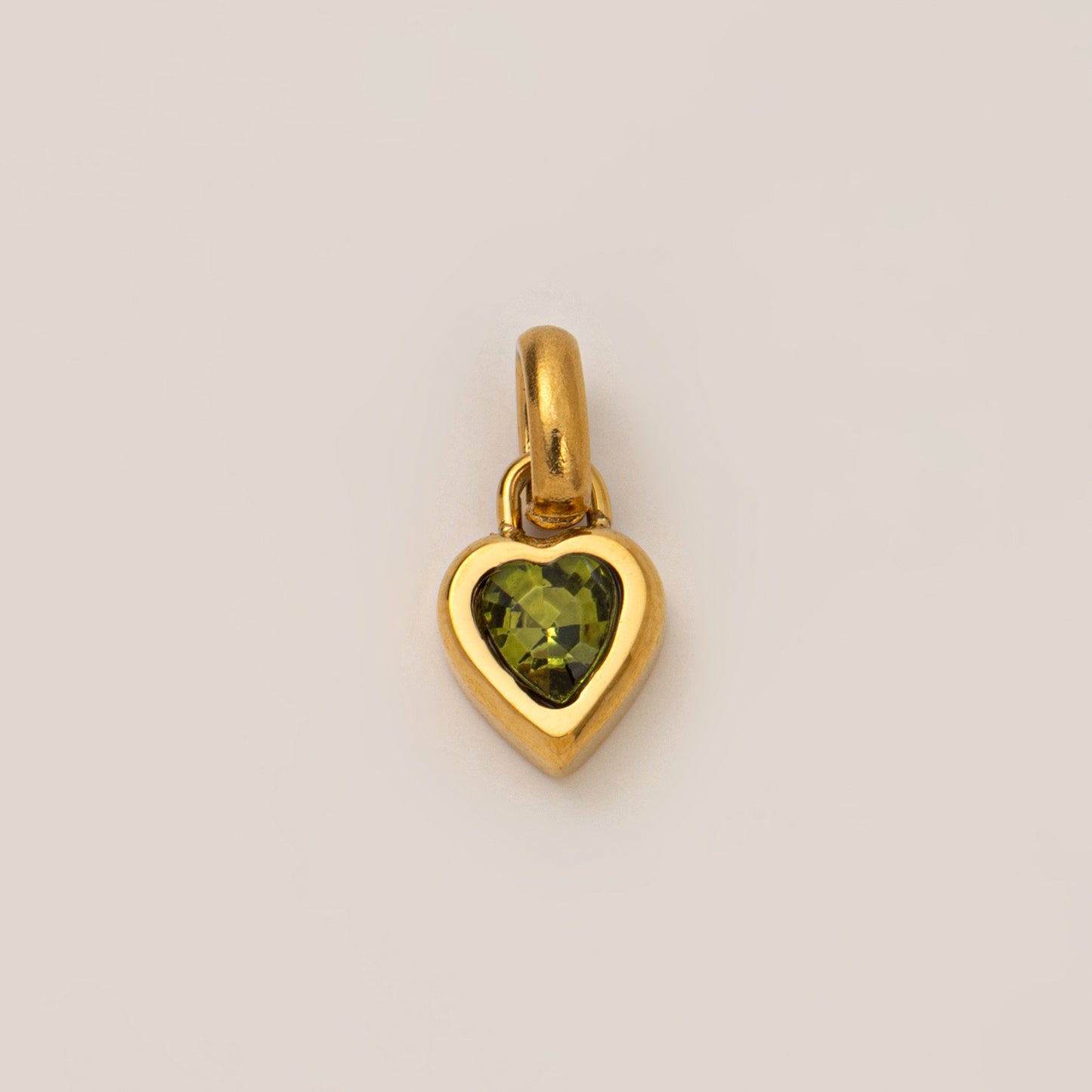 Minimalist Heart Letter Titanium Steel Plated Gemstone Pendant Charm Bar for Women