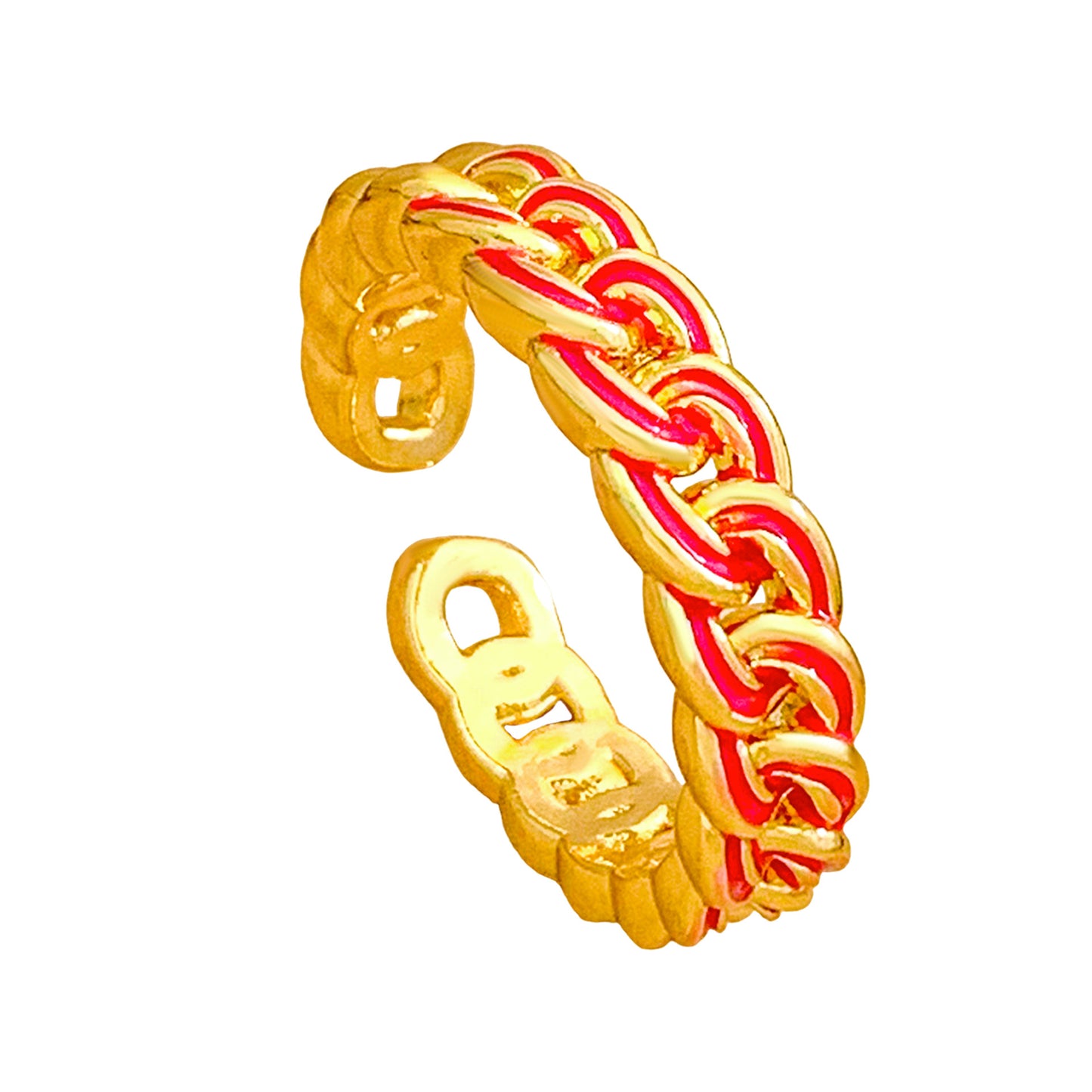 Minimalist Elegant Gold Plated Brass Rope Weave Heart Butterfly Bow Adjustable Ring for Women