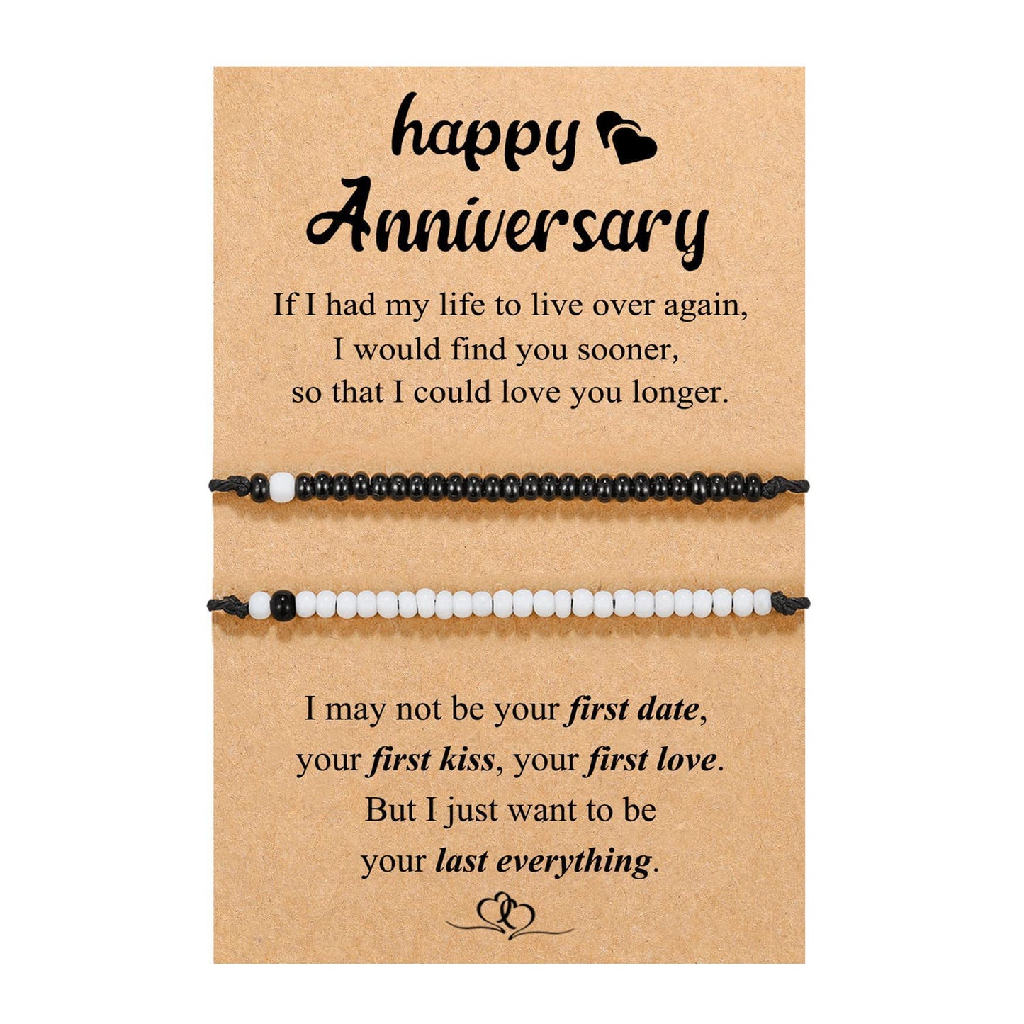 Minimalist Geometric Acrylic Beaded Bracelet Set with Morse Code I Love You Design for Couples