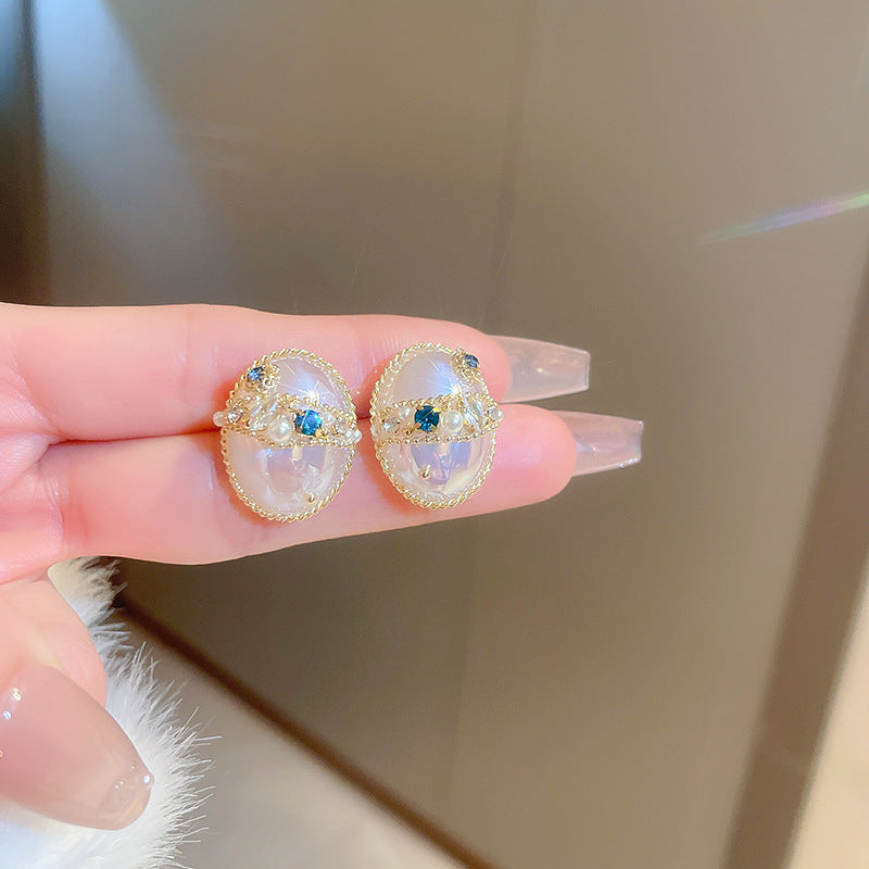 Vintage Floral and Teardrop Shaped Copper Earrings with 925 Silver Posts, Electroplated Finish, Elegant Court-Inspired Retro Ear Jewelry for Women