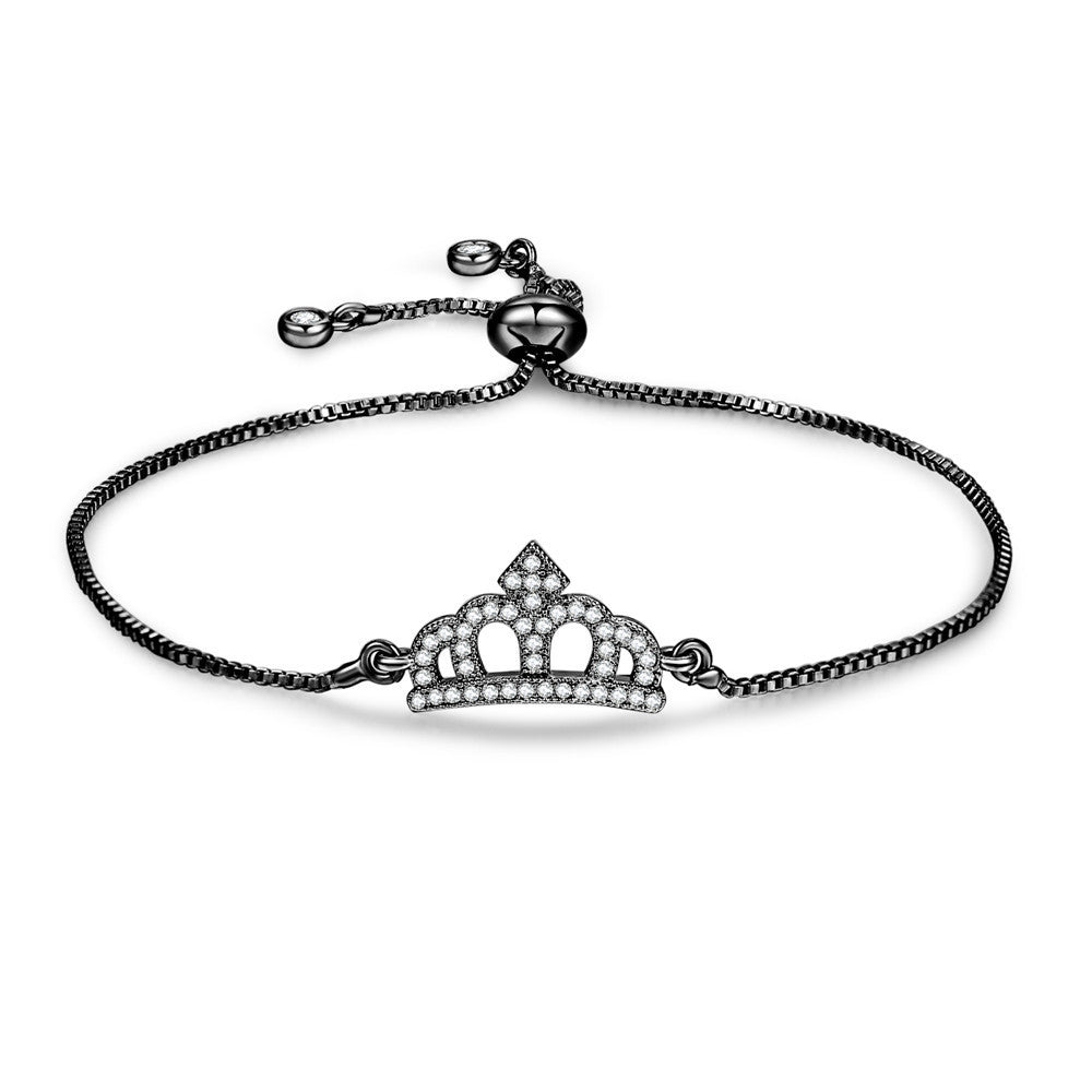 Minimalist Brass Inlaid Cubic Zirconia Cross Bracelet for Women