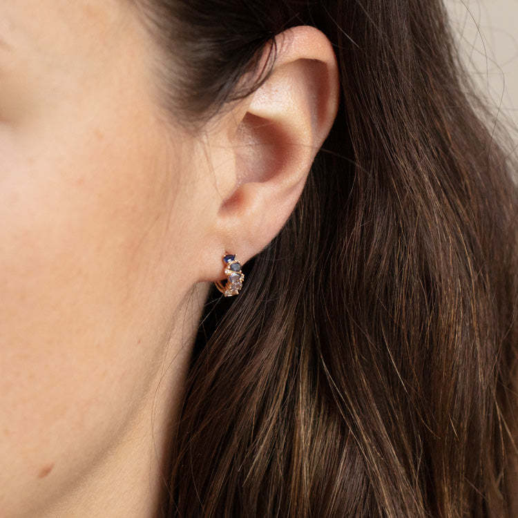 Pendientes de cobre con pasador en forma de U geométricos vintage y acabado galvanizado para mujer