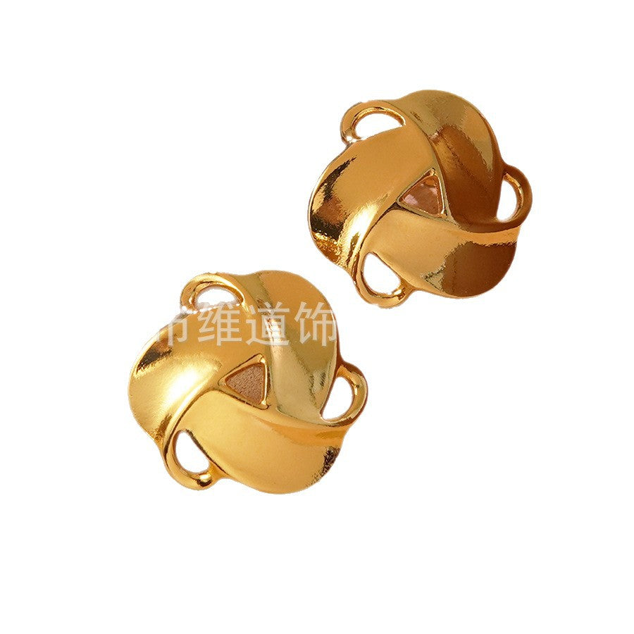 Casual Geometric Stainless Steel Spark Earrings with Hollow Irregular Design