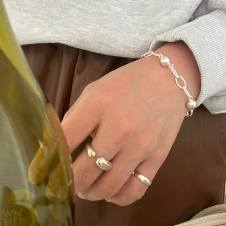 Bracciale Minimalista con Perline a Forma di Stella in Argento Sterling 925 Placcato Elettronicamente per Donne