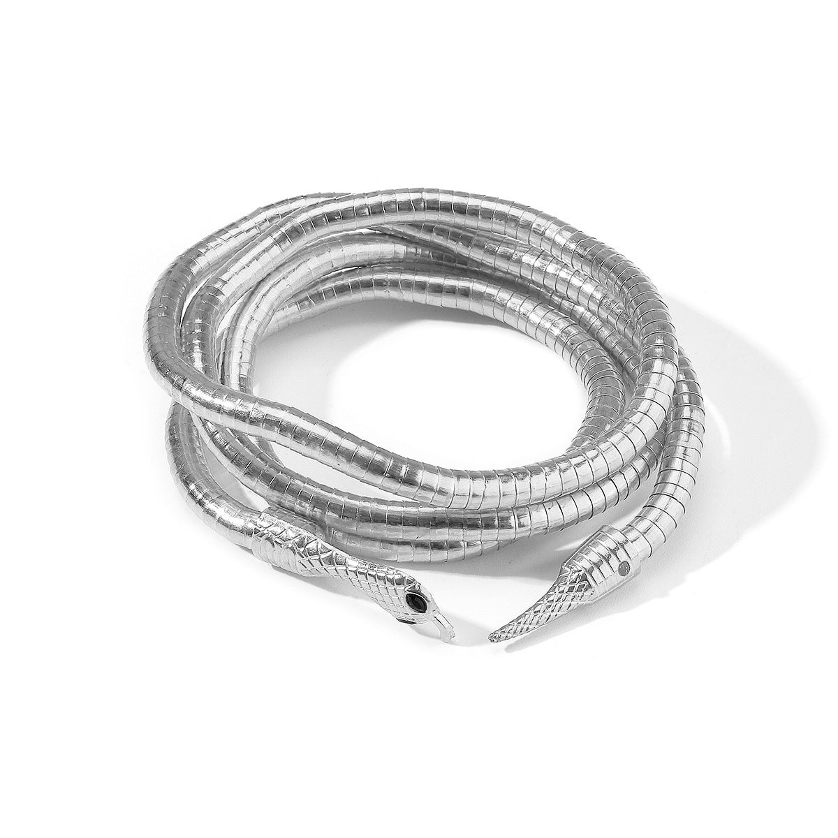 Gargantilla ajustable con diseño minimalista atrevido en forma de serpiente de hierro con acabado galvanizado para mujeres y hombres