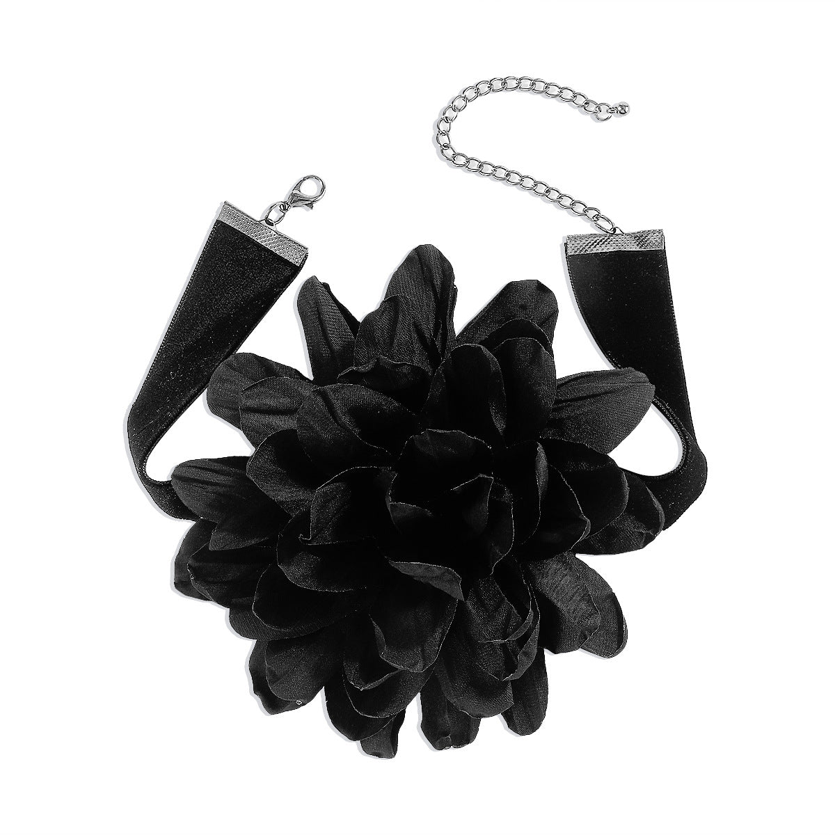 Collar de terciopelo floral de rosas, dulce y atrevido, para mujer con detalles geométricos