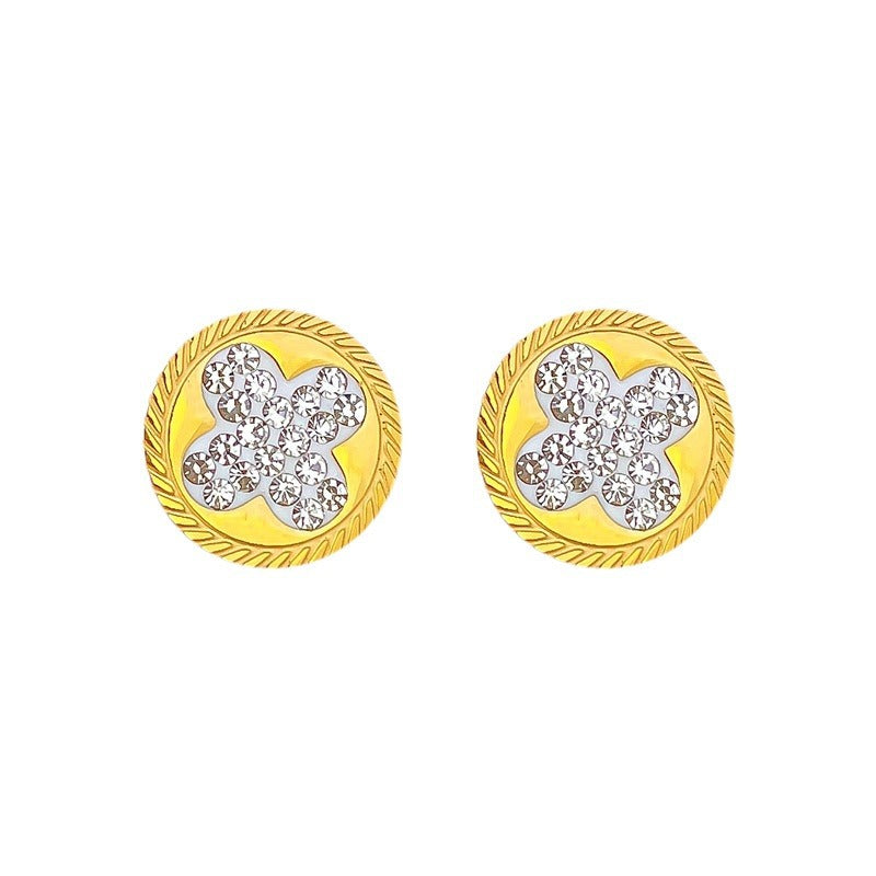 Collar con colgante de estrella geométrica minimalista en acero de titanio con incrustaciones de diamantes de imitación para mujer y hombre