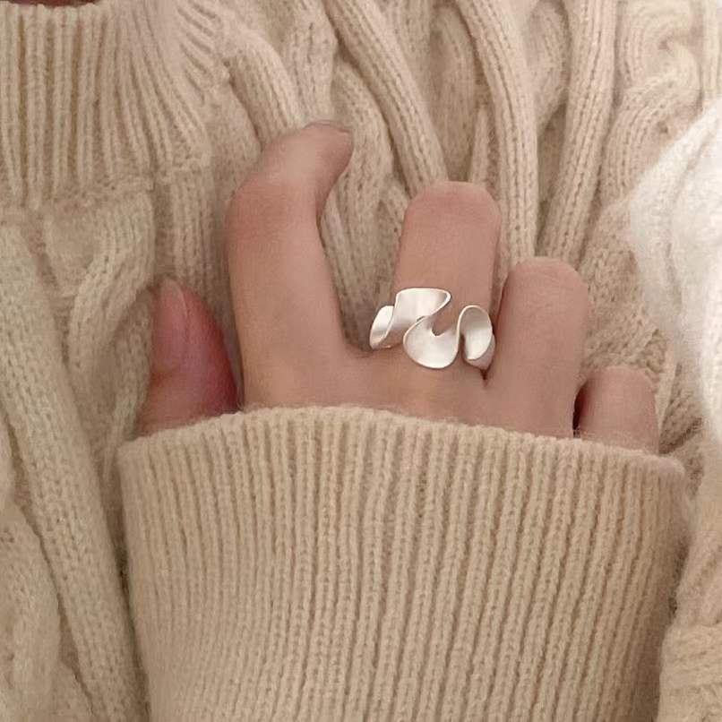 Minimalist Sweet 925 Sterling Silver Geometric Rotating Ring for Women