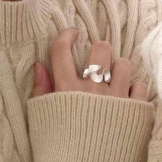 Minimalist Sweet 925 Sterling Silver Geometric Rotating Ring for Women