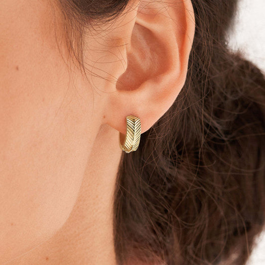 Orecchini a Cerchio da Donna in Acciaio Inossidabile Placcato Oro 18K con Motivo Geometrico di Tendenza
