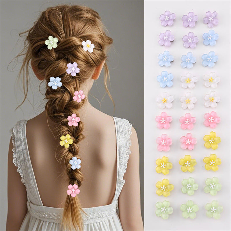 Set di Fermagli per Capelli con Fiocco in Stile Naturale per Ragazze, Mollette in Plastica Resina a Becco d'Anatra con Dettagli Arricciati e a Rete per Coda di Cavallo e Acconciature Laterali