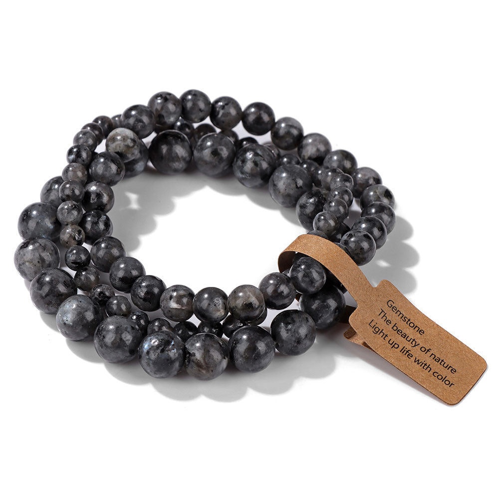 Vintage Minimalist Geometric Stone Beaded Stretch Bracelet Set Unisex Jewelry