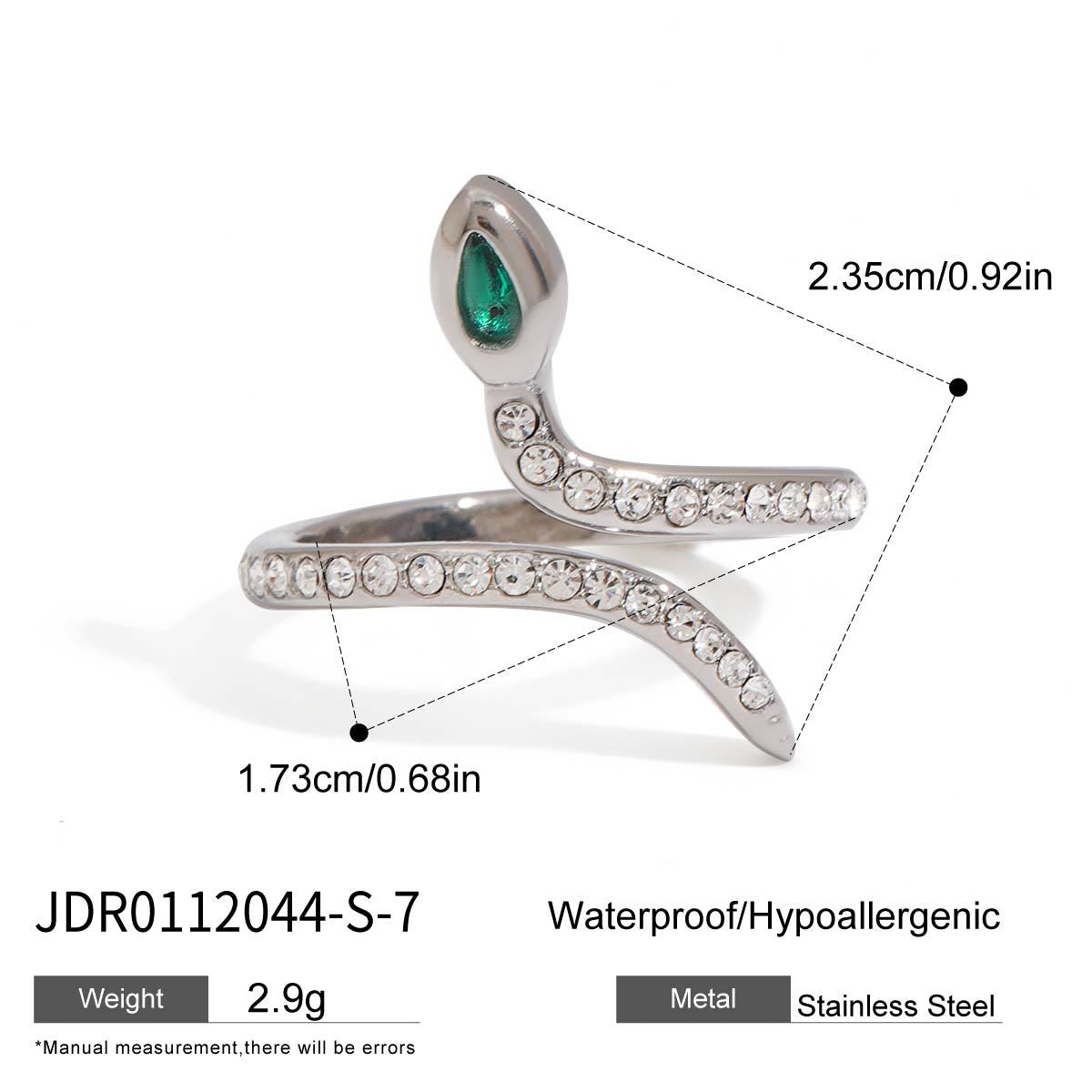 Plated Geometric Snake Stainless Steel Ring for Women