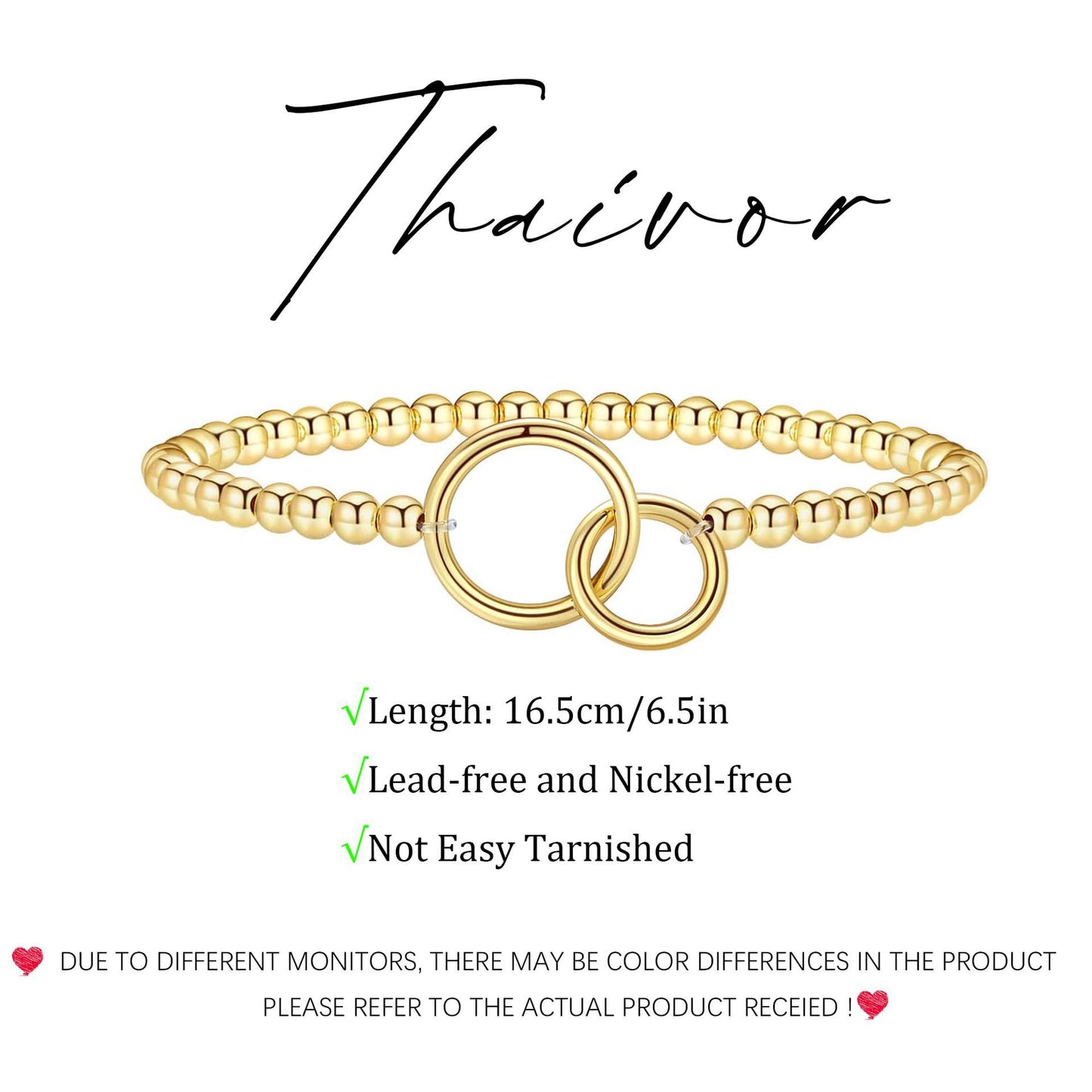 Minimalist Brass Ball Chain Bracelet with Heart and Cross Charms for Women