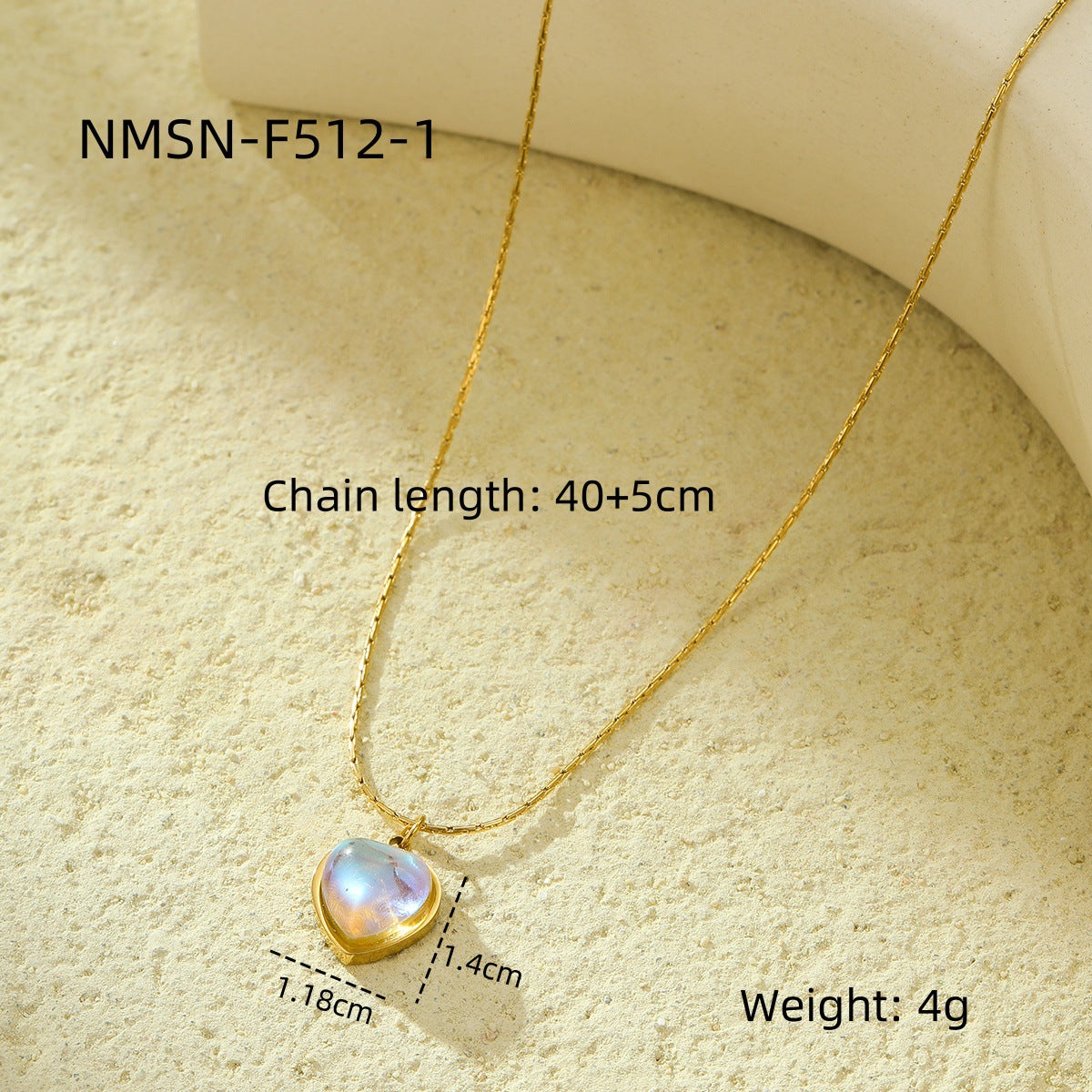 Minimalist Fashion-Forward Heart-Shaped Stainless Steel Necklace with 18K Gold Plating for Women