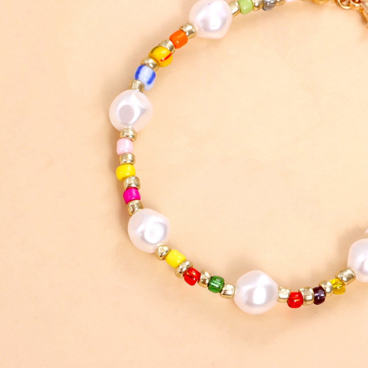 Geometric Beaded Bracelet for Women Hand-Strung Colorful Seed Beads with Artisan Craftsmanship