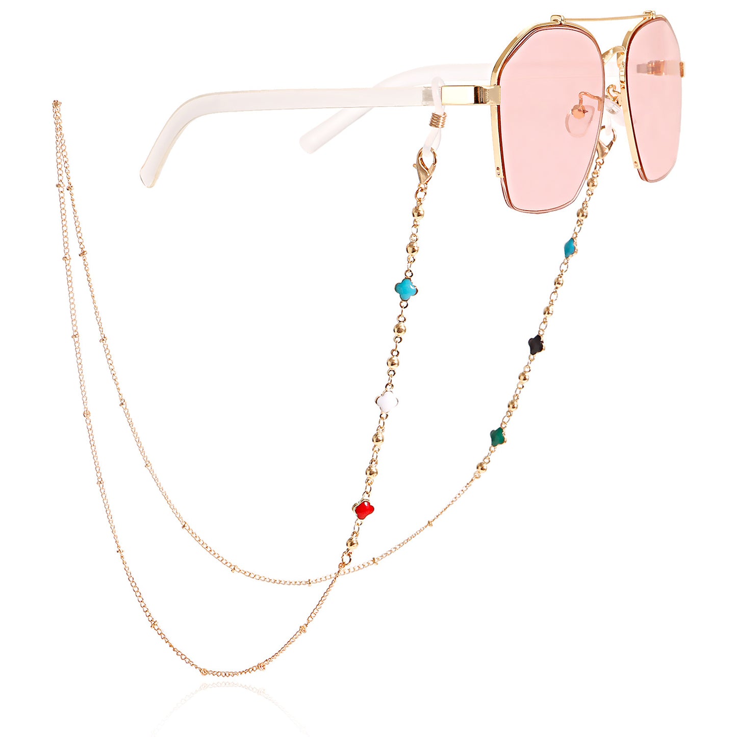 Fashion Crystal Evil Eye Alloy Glasses Chain Mask Holder