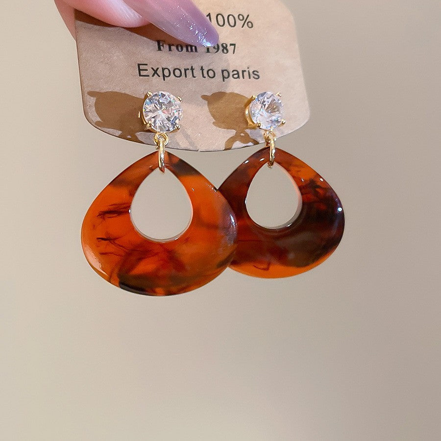 Orecchini a perno geometrici minimalisti in lega con placcatura in rodio da donna, gioielli per orecchie artistici di ispirazione vintage con perni in argento sterling 925