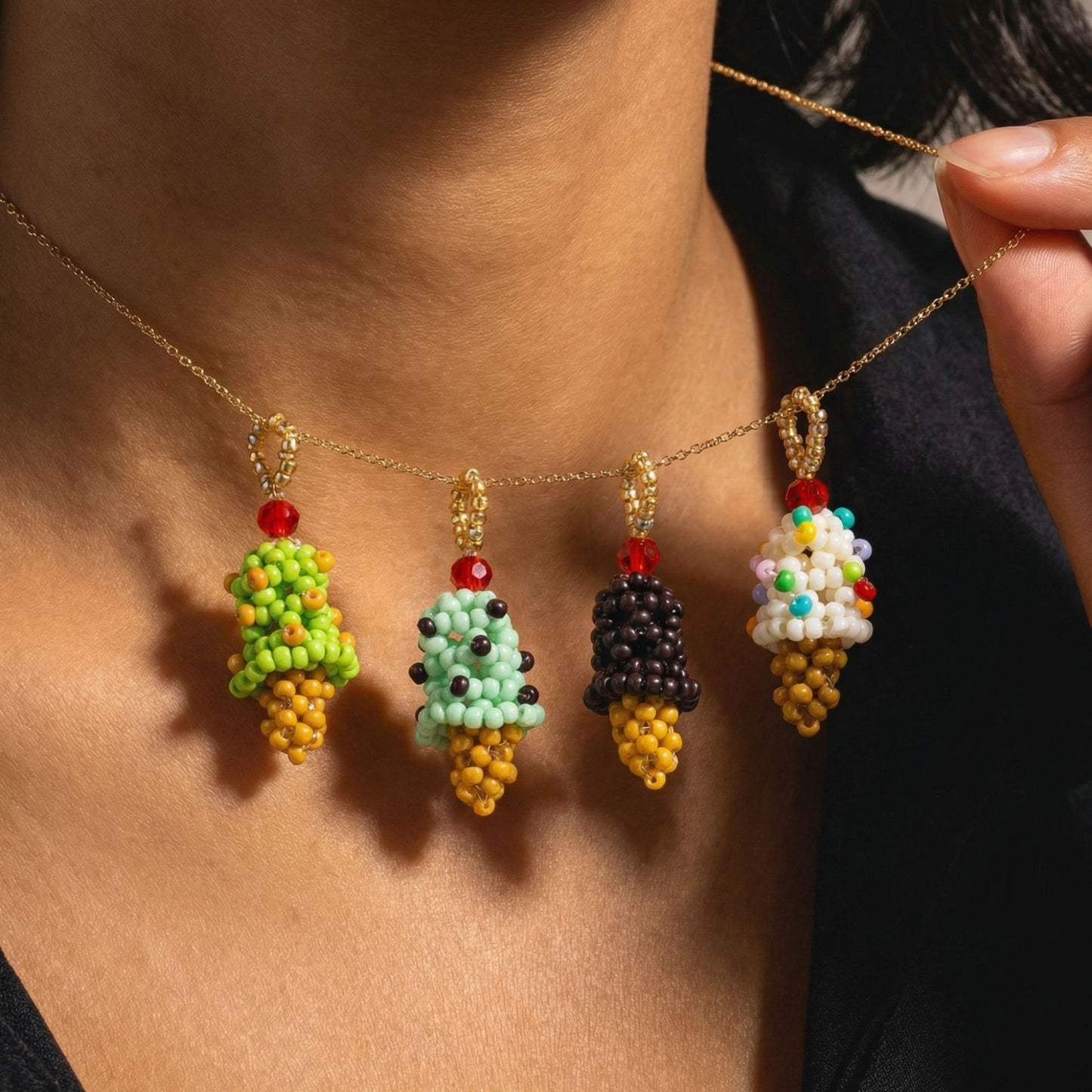 Vintage Geometric Plated Stainless Steel Pendant with Resin Beads Charm Bar for Unisex