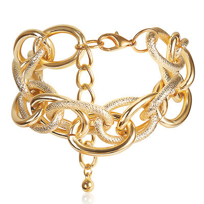 Punk Minimalist Plated Alloy Star Link Chain Bracelet for Women