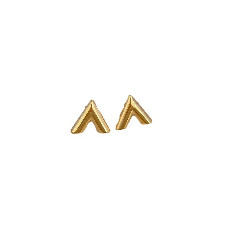 Minimalist Titanium Steel Geometric Stud Earrings for Women