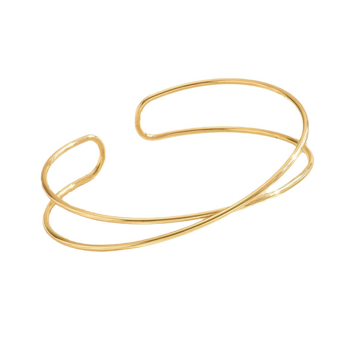 Bracciale Da Donna Regolabile A Doppia Strato Geometrico Minimalista Cavo A Forma Di U In Lega Di Zinco