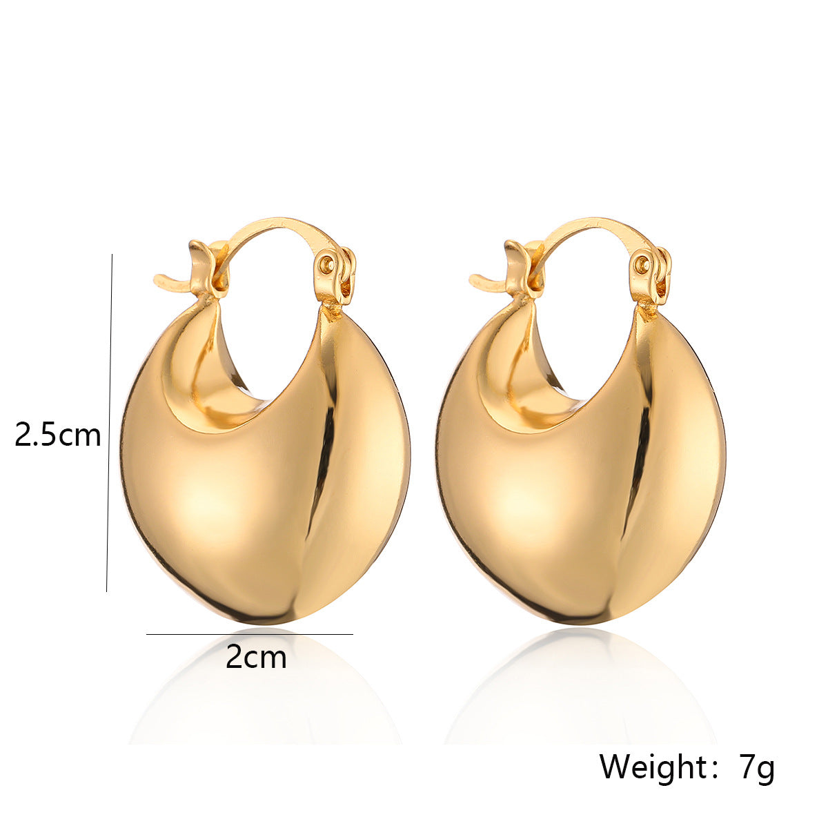 Geometric Shaped Copper Earrings with Gold Plating for Women, Minimalist Fashion-Forward Statement Earrings