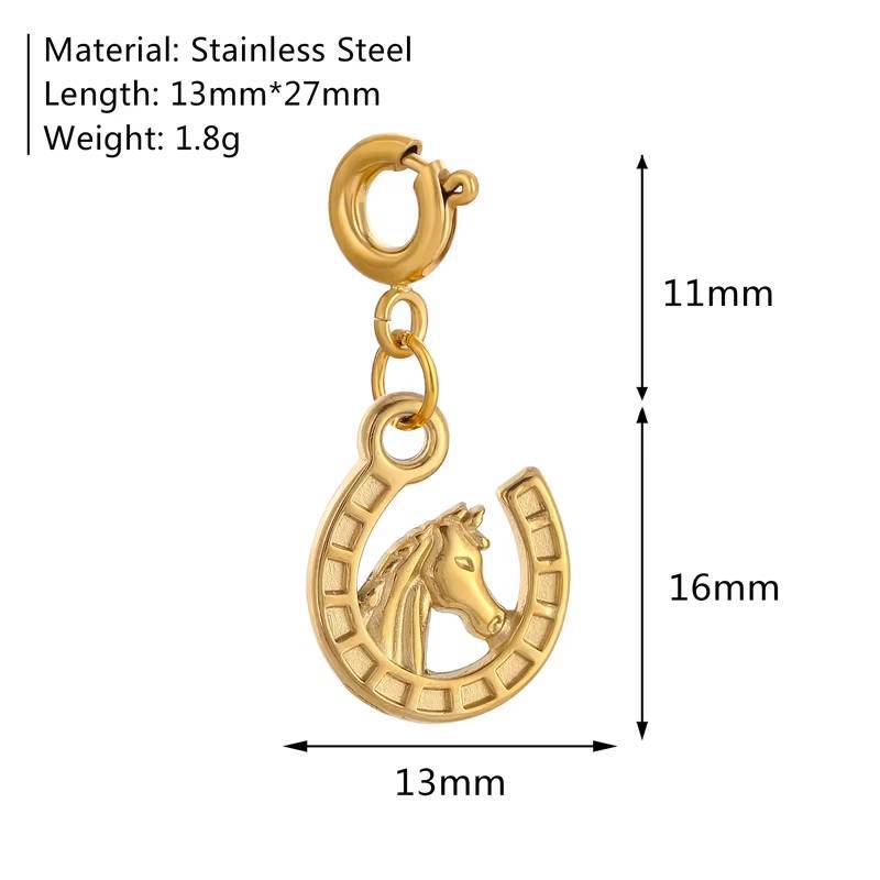 Elegant 18K Gold Plated Stainless Steel PVD DIY Charm Bar Pendant for Women
