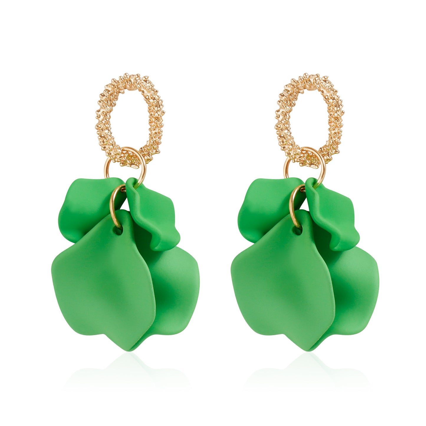 Vintage Floral Geometric Zinc Alloy Stud Earrings for Women with Plated Finish and Soft Garden-Inspired Design