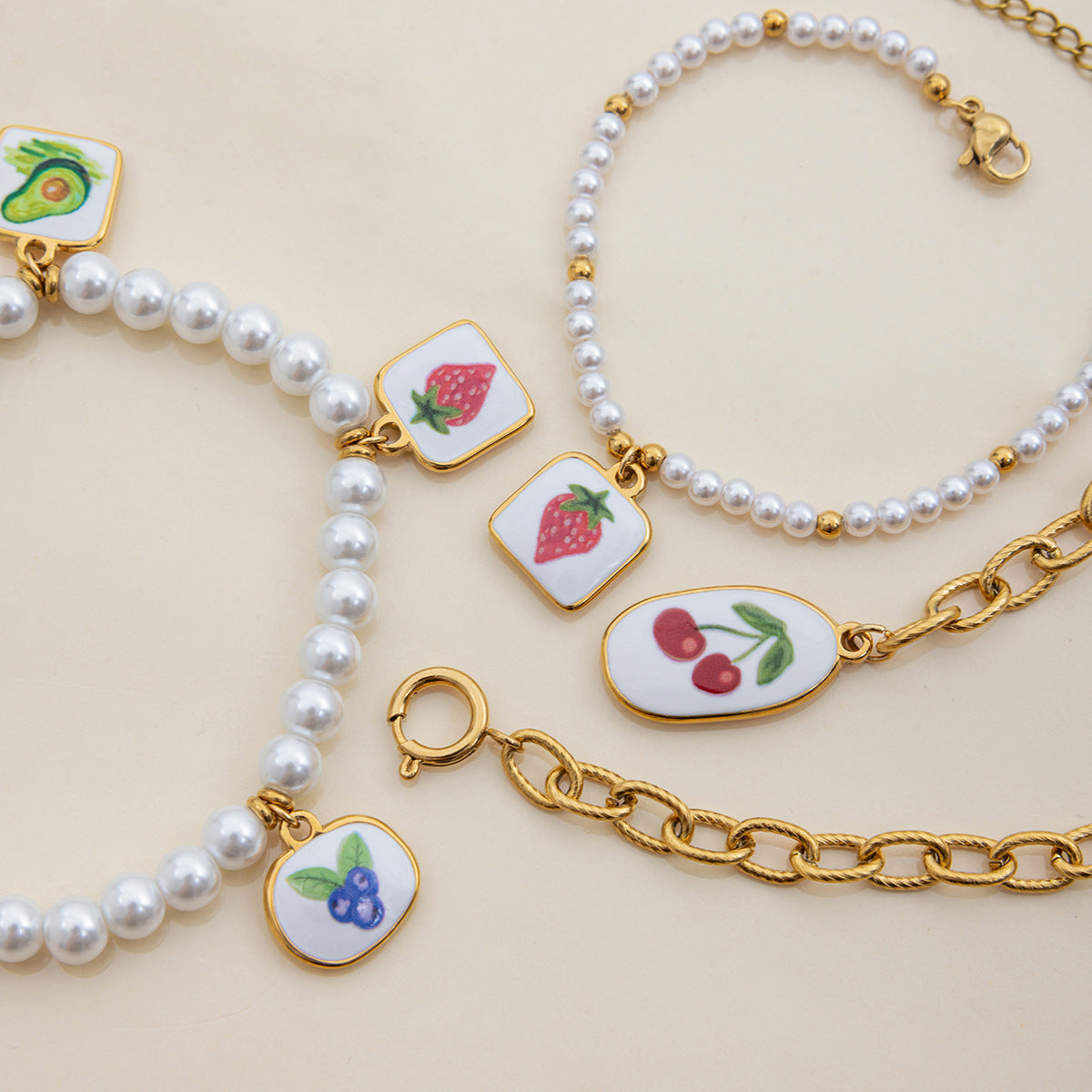 Bracciale Minimalista Geometrico Placcato Acciaio Inossidabile con Finitura Smaltata da Donna