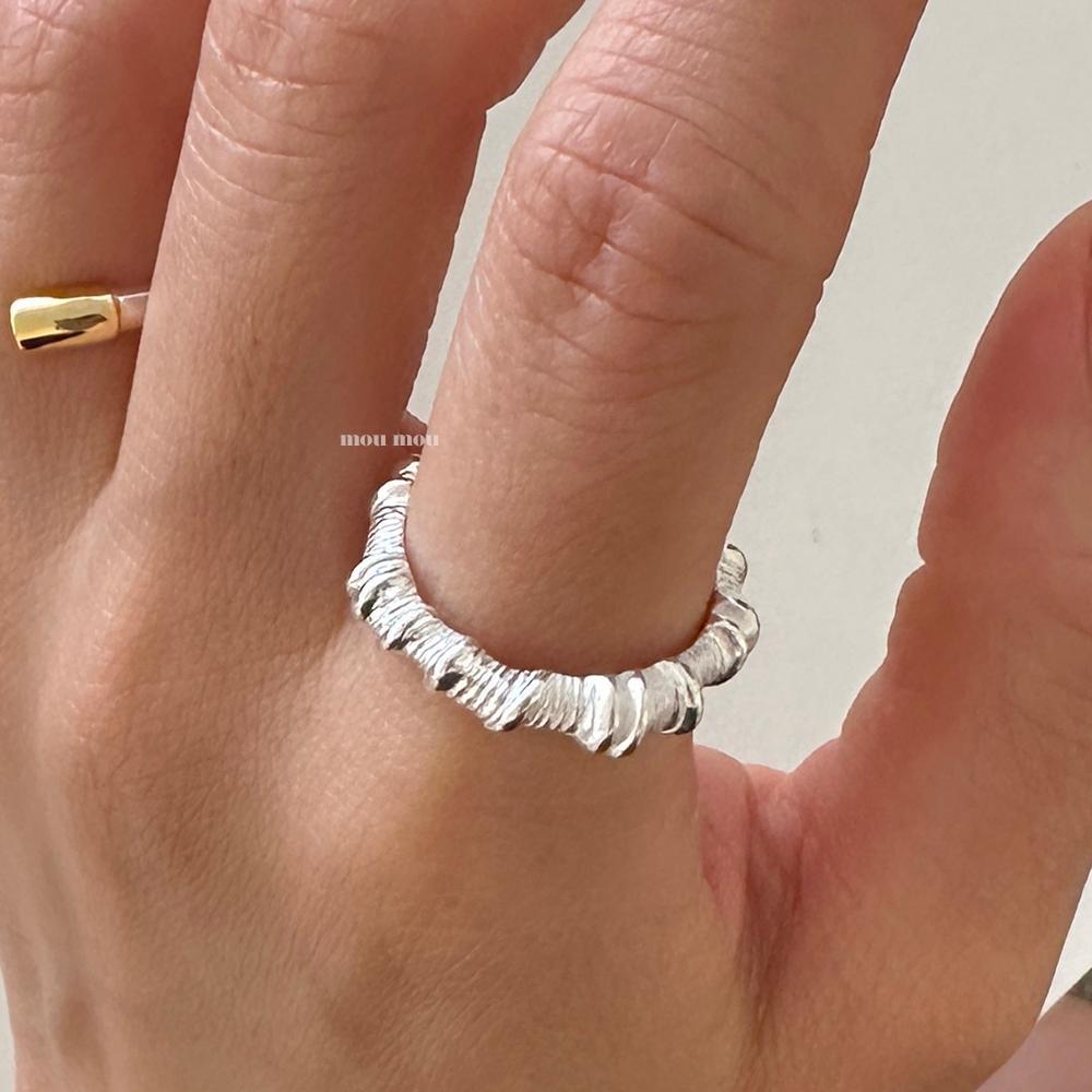 Minimalist Sweet 925 Sterling Silver Geometric Open Ring for Women