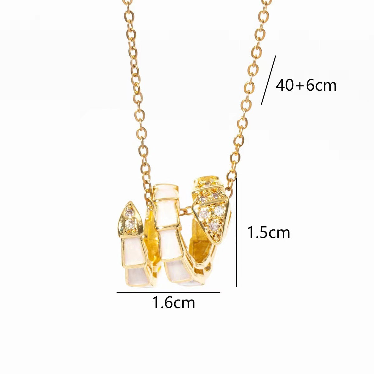 Luxury Minimalist Round Animal Pendant 18K Gold Plated Titanium Steel Snake Chain Necklace for Women