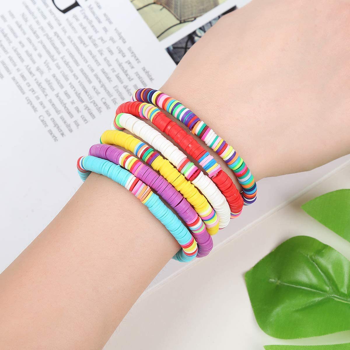 Bohemian Geometric Resin Bracelet Unisex Colorful Rainbow Hand Jewelry