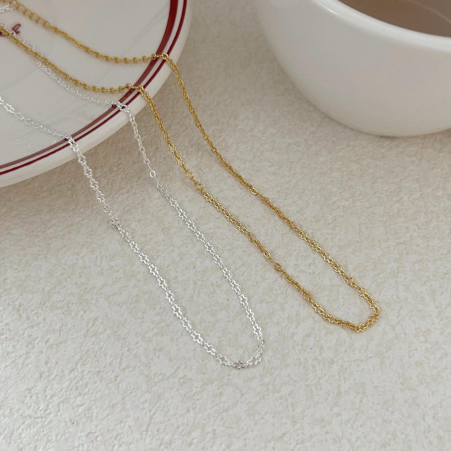 Minimalist Geometric Circle Pendant Necklace in 925 Sterling Silver with Plated Finish